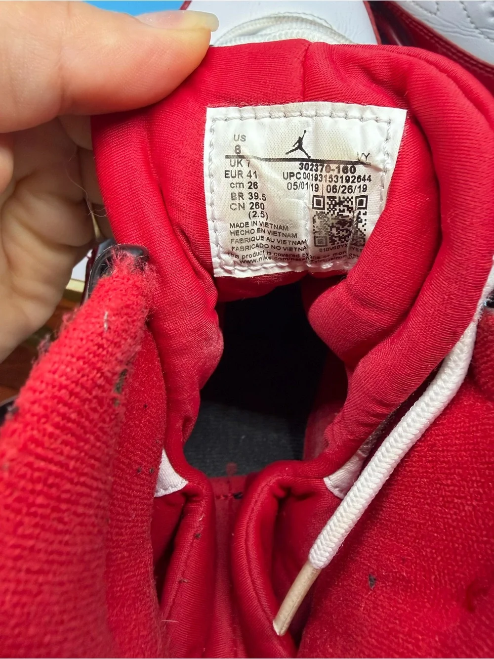 Jordan Kids Basketball Sneakers in White and Red